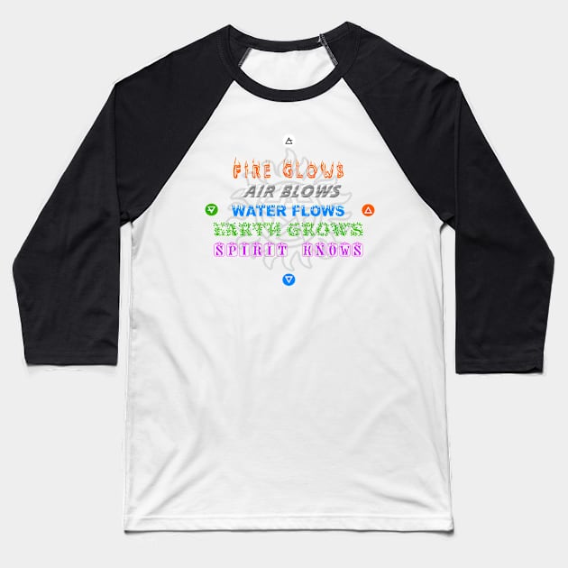 Spirit Knows Elements Design Baseball T-Shirt by Pikmi